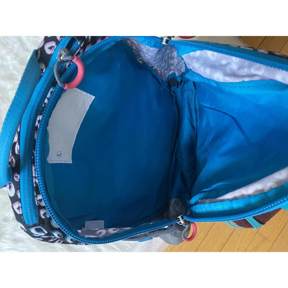 Multi-Color Patterned Backpack With Blue Accents - image 5